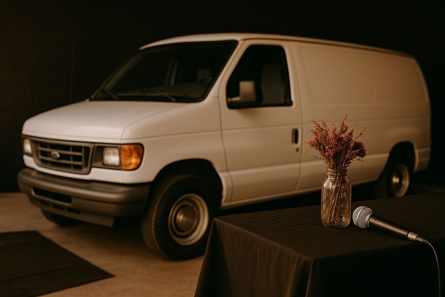 Intérieur de van aménagé pour la répétition musicale sur route